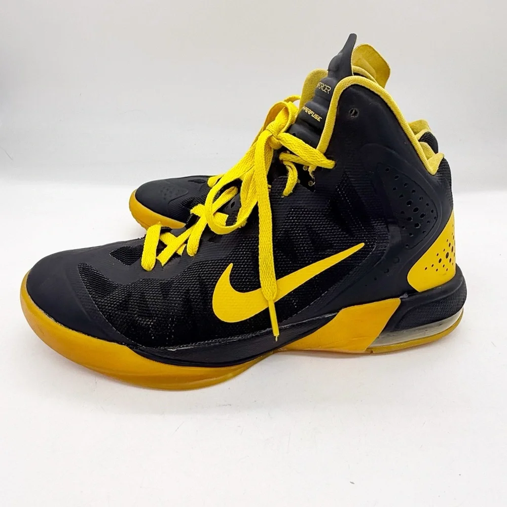 Nike Zoom Hyperenforcer Basketball Shoe Mens Size 9.5 Black Yellow Athleisure